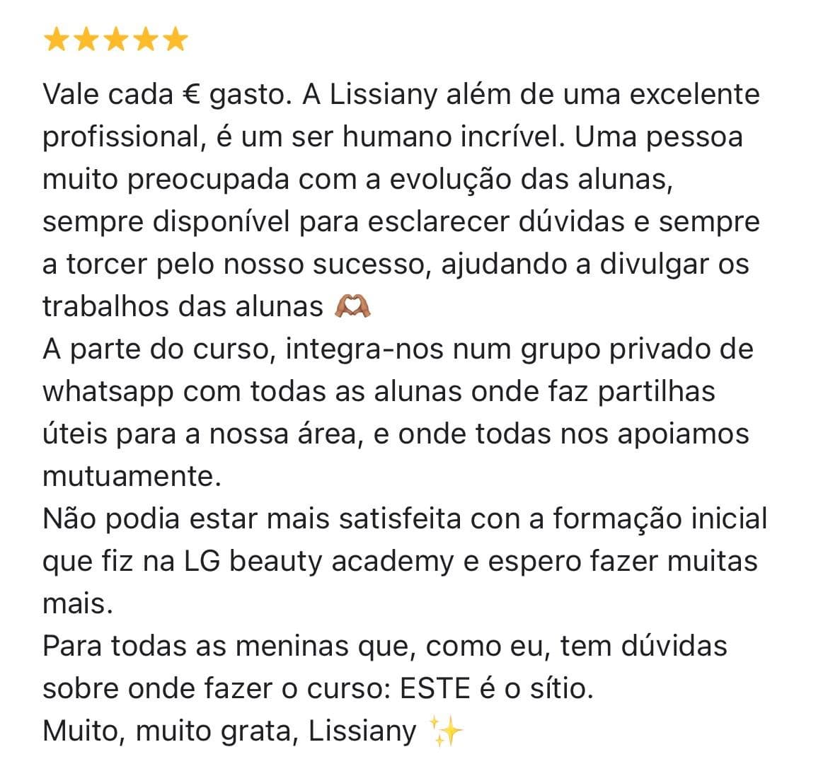 Avaliação de aluna 1