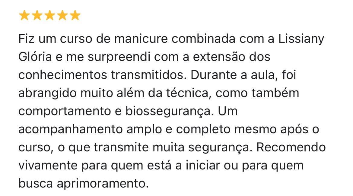 Avaliação de aluna 5